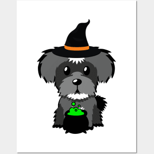 Cute schnazuer dog is a witch Posters and Art